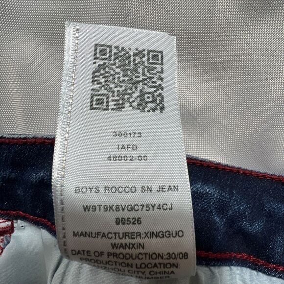 True Religion Rocco Red Stitched Boys Size 14 Relaxed Skinny Jeans NWT - Picture 6 of 13
